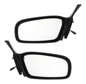 Manual Adjust Mirror Pair/Set for Mitsubishi Eclipse 2000-2005, Right (Passenger) and Left (Driver), Non-Folding, Non-Heated, Paintable, Without Auto Dimming, Blind Spot Detection, Memory, Signal Light Replacement