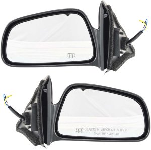 Power Mirror Pair/Set for Mitsubishi Galant 1999-2003, Right (Passenger) and Left (Driver), Non-Folding, Heated, Paintable Replacement