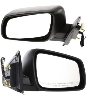 Mirror Pair/Set for Mitsubishi Lancer 2008-2014, Right (Passenger) and Left (Driver), Power, Manual Folding, Non-Heated, Textured Replacement