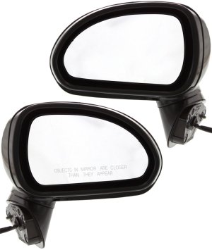 Mirror Pair/Set for 2007-2008 Mitsubishi Eclipse, Right (Passenger) and Left (Driver), Power, Manual Folding, Heated, Paintable, without Auto Dimming, Blind Spot Detection, Memory, Signal Light, Convertible/Coupe/Hatchback Replacement