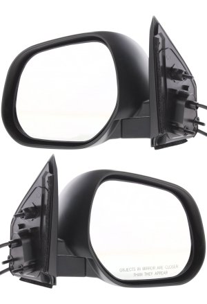 Mirror Pair/Set for 2007-2009 Mitsubishi Outlander, Right (Passenger) and Left (Driver) Power Manual Folding, Non-Heated, Paintable Replacement