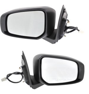 Mirror Pair/Set for Mitsubishi Mirage 2014-2022/Mirage G4 2017-2022, Right (Passenger) and Left (Driver), Power Operated, Manual Folding, Non-Heated, Paintable, with Signal Light, Replacement