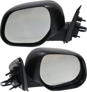 Mirror Pair/Set for Mitsubishi Outlander 2010-2013, Right (Passenger) and Left (Driver), Power Adjustable, Manual Folding, Heated, Paintable, without Signal Light, Replacement