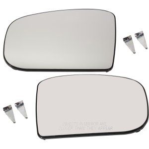Heated Mirror Glass Pair/Set for Mercedes-Benz CL-Class/S-Class 2000-2002, Right (Passenger) and Left (Driver) with Backing Plate, Replacement