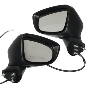 Mirror Pair/Set for Mazda 6 2014-2016, Right (Passenger) and Left (Driver), Power, Manual Folding, Heated, Paintable, with Signal Light, without Blind Spot Detection, Replacement