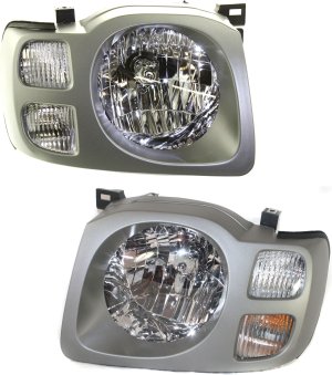 Headlight Assembly Pair/Set for 2002-2004 Nissan Xterra SE Model, Right (Passenger) and Left (Driver) Side, Halogen, Replacement