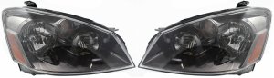 Pair/Set - Headlight Assembly for 2005-2006 Nissan Altima, Halogen, Right (Passenger) and Left (Driver), Compatible with S/SE/SL Model, Replacement