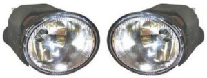 Front Fog Light Assembly Pair/Set for 2003-2004 Nissan Frontier/Xterra, Right (Passenger) and Left (Driver) Side Replacement
