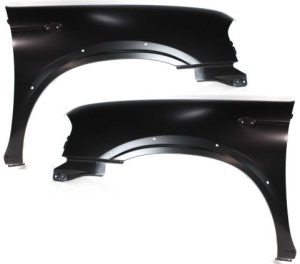 Front Fender Pair/Set for Nissan Frontier 2001-2004, Right (Passenger) & Left (Driver), Primed (Ready to Paint), 4 Cylinder, Replacement