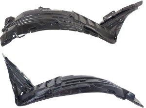 Front Fender Liner Pair/Set for Nissan 350Z 2006-2009, Right (Passenger) and Left (Driver) Front Section, Replacement