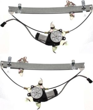 Front Window Regulator Pair/Set for Infiniti I30 (1996-1999), Nissan Maxima (1995-1999), Power, Right (Passenger) and Left (Driver), With Motor, Replacement