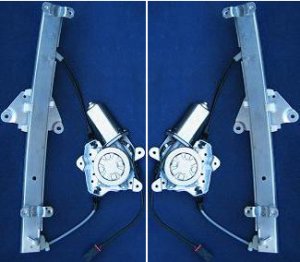 Rear Window Regulator with Motor Pair/Set for Nissan Maxima 1989-1994, Includes Right (Passenger) and Left (Driver), Power, Replacement