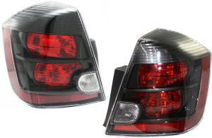 Tail Light Assembly Pair/Set for Nissan Sentra 2007-2009, Right (Passenger) and Left (Driver), 2.5L Engine, Replacement