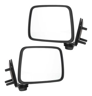 Manual Adjust, Manual Folding, Non-Heated, Chrome Mirror Pair/Set for Nissan D21 1986-1994 / Pickup 1995-1997, Right (Passenger) and Left (Driver) Replacement