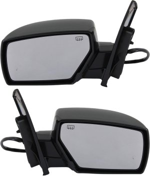 Power Mirror Pair/Set for Nissan Quest 2009, Right (Passenger) and Left (Driver), Manual Folding, Heated, Paintable, with Memory, SE Model Replacement