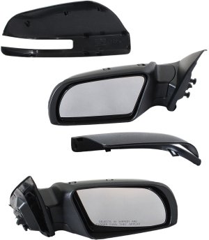 Power Mirror Pair/Set for Nissan Altima 2007-2012, Right (Passenger) & Left (Driver), Manual Folding, Non-Heated, Paintable, with In-housing Signal Light, without Auto Dimming, BSD, Memory Replacement