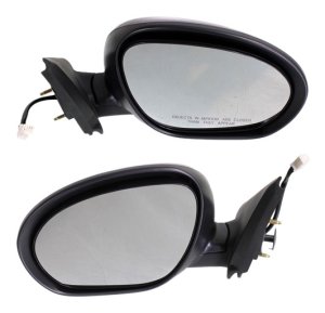 Power Mirror Pair/Set for 2011 Nissan Juke, Right (Passenger) and Left (Driver), Manual Folding, Non-Heated, Paintable Replacement