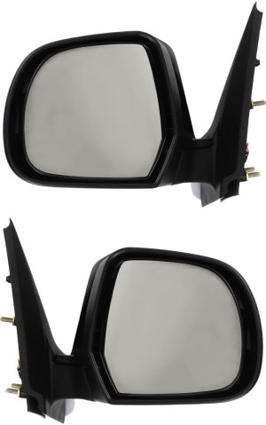 Power Mirror Pair/Set for 2012-2014 Nissan Versa Sedan, SL/SV Model, Right (Passenger) and Left (Driver), Manual Folding, Non-Heated, Paintable Replacement