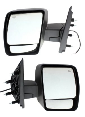 Mirror Pair/Set for NV Series Full Size Van 2012-2021, Right (Passenger) and Left (Driver), Non-Towing, Power Adjustable, Manual Folding, Heated, Textured, Without Signal Light, SL/SV Models Replacement