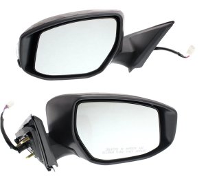 Mirror Pair/Set for Nissan Altima 2013-2018, Right (Passenger) and Left (Driver), Power Adjustable, Manual Folding, Paintable, In-Housing Signal Light, without Auto Dimming or Blind Spot Detection and Memory, Non-Heated Replacement