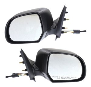 Manual Adjust and Folding Car Mirror Pair/Set for 2012-2014 Nissan Versa Sedan S Model, Right (Passenger) and Left (Driver), Non-Heated, Textured Replacement