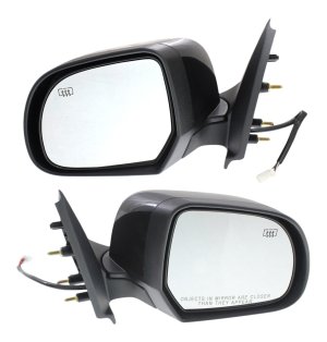 Power Heated Manual Folding Mirror Pair/Set for 2012-2014 Nissan Versa SL/SV Model, Right (Passenger) and Left (Driver), Paintable Replacement