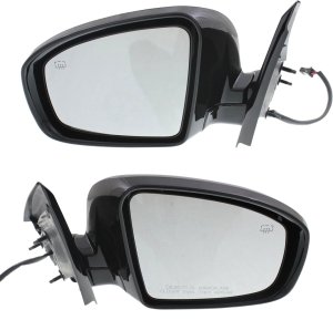 Power Heated Paintable Manual Folding Mirror Pair/Set for 2013-2016 Nissan Pathfinder Right (Passenger) and Left (Driver) S/SL Hybrid/SV Models w/o Around View Monitor Replacement
