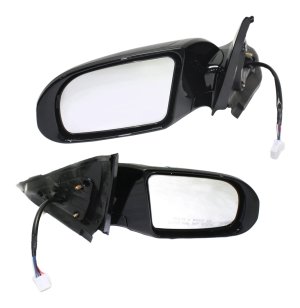 Mirror Pair/Set for 2009-2014 Nissan Maxima, Right (Passenger) and Left (Driver), Power Operated, Manual Folding, Heated, Paintable, with Memory and Signal Light, Replacement