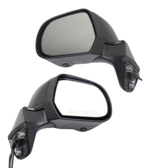 Power Heated Paintable Mirror Pair/Set for Nissan Versa Note 2014-2019, Manual Folding, w/ Side View Camera, Left (Driver) and Right (Passenger), Excludes SR Model, Replacement