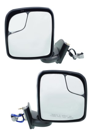 Power Mirror Pair/Set for Nissan NV200 (2013-2021), Right (Passenger) and Left (Driver), Non-Towing, Manual Folding, Heated, Paintable, with Appearance Package, SV Model Replacement