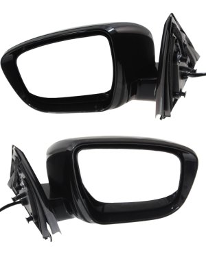 Power Mirror Pair/Set for 2017 Nissan Pathfinder, Manual Folding, Non-Heated, Paintable, Right (Passenger) and Left (Driver) Side with Signal Light, Replacement