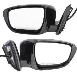 Power Mirror Pair/Set for Nissan Murano 2015-2016, Right (Passenger) and Left (Driver), Manual Folding, Non-Heated, Paintable, with Signal Light, S/SV Models, From October 2015, To March 2016 Replacement