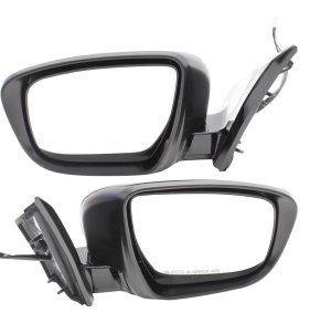 Power Mirror Pair/Set for Nissan Murano 2016-2021, Right (Passenger) and Left (Driver), Manual Folding, Non-Heated, Paintable, with Signal Light, Without Memory, S/SV Models, From March 2016 Replacement