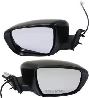 Mirror Pair/Set for 2017-2020 Nissan Rogue, Right (Passenger) and Left (Driver), Power, Manual Folding, Non-Heated, Paintable, Without Camera and Signal Light, Excluding Hybrid Model, US/(2018-2020, Korea Built Vehicle) Replacement