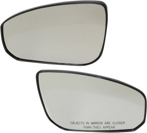 Pair/Set - Heated Mirror Glass for Nissan Maxima 2004-2008, Right (Passenger) and Left (Driver) with Backing Plate, Replacement Set