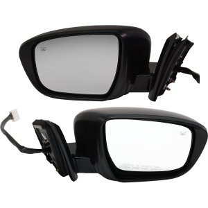 Power Heatable Mirror Pair/Set for 2016-2023 Nissan Murano SL/Platinum, Manual Folding, Paintable, w/ Memory, Camera, and Signal Light, Right (Passenger) and Left (Driver) Replacement