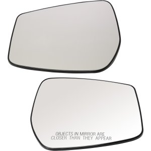 Pair/Set - Heated Mirror Glass for Nissan Versa Note 2015-2019, Right (Passenger) and Left (Driver), with Backing Plate, Replacement Set