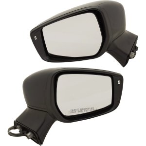 Mirror Pair/Set for Nissan Versa Note SR Model 2014-2019, Right (Passenger) and Left (Driver), Power, Manual Folding, Non-Heated, Paintable, with Signal Light, without Side View Camera, Replacement