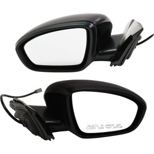 Mirror Pair/Set for 2019-2023 Altima, Left (Driver) and Right (Passenger), Power, Manual Folding, Non-Heated, Paintable, without Auto Dimming or Blind Spot Detection, Memory and Signal Light, Replacement