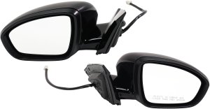 Power Mirror Pair/Set for Nissan Altima 2019-2023, Right (Passenger) and Left (Driver), Manual Folding, Heated, Paintable, SE/SL/SV Models, with Signal Light, without Auto Dimming, BSD and Memory, Replacement