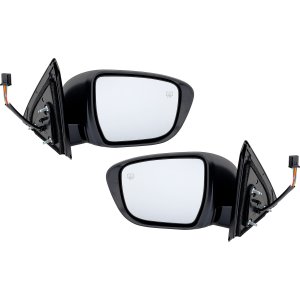Power Heated Mirror Pair/Set for 2018-2020 Nissan Pathfinder Right (Passenger) and Left (Driver) S/SV Model, Manual Folding, Paintable, with Signal Light, without Around View Monitor and Memory, Replacement