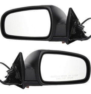 Power Mirror Pair/Set for Nissan Maxima 1996-1999, Right (Passenger) and Left (Driver), Manual Folding, Non-Heated, Paintable Replacement