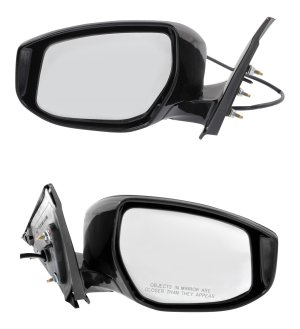 Mirror Pair/Set for Nissan Maxima 2016-2020, Right (Passenger) and Left (Driver) Side, Power Adjustable, Manual Folding, Non-Heated, Textured, Without Signal Light, S Model Replacement