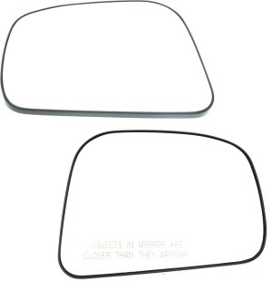 Mirror Glass Replacement Pair/Set for Nissan Versa Hatchback (2007-2012) and Sedan (2007-2011), Right (Passenger) and Left (Driver), Non-Heated with Backing Plate