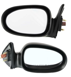 Power Mirror Pair/Set for 1998-1999 Nissan Altima, Right (Passenger) and Left (Driver), Non-Folding, Non-Heated, Paintable, Without Auto Dimming, Blind Spot Detection, Memory, and Signal Light Replacement