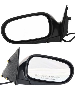 Mirror Pair/Set for Nissan Altima 1993-1997, Right (Passenger) and Left (Driver), Power Operation, Manual Folding, Paintable, Non-Heated, Without Auto Dimming, Blind Spot Detection, Memory, and Signal Light Replacement