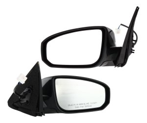 Power Mirror Pair/Set for Nissan Maxima 2004-2008, Right (Passenger) and Left (Driver), Manual Folding, Non-Heated, Paintable, Without Memory Replacement