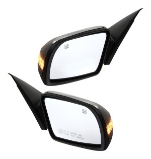 Power Mirror Pair/Set for Nissan Altima 2007-2012, Right (Passenger) and Left (Driver), Manual Folding, Heated, Paintable, with In-housing Signal Light, Without Auto Dimming, Blind Spot Detection, Memory, for 3.5L Engine Sedan/Hybrid Replacement