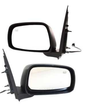 Power Heated Manual Folding Mirror Pair/Set for Nissan Frontier LE Model Crew Cab 2005-2010, Right (Passenger) and Left (Driver), Paintable, Replacement