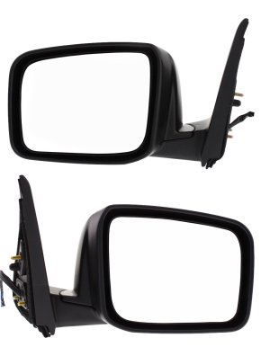 Pair/Set - Power Heated Mirror for Nissan Rogue 2008-2015, Right (Passenger) and Left (Driver), Manual Folding, Textured Replacement